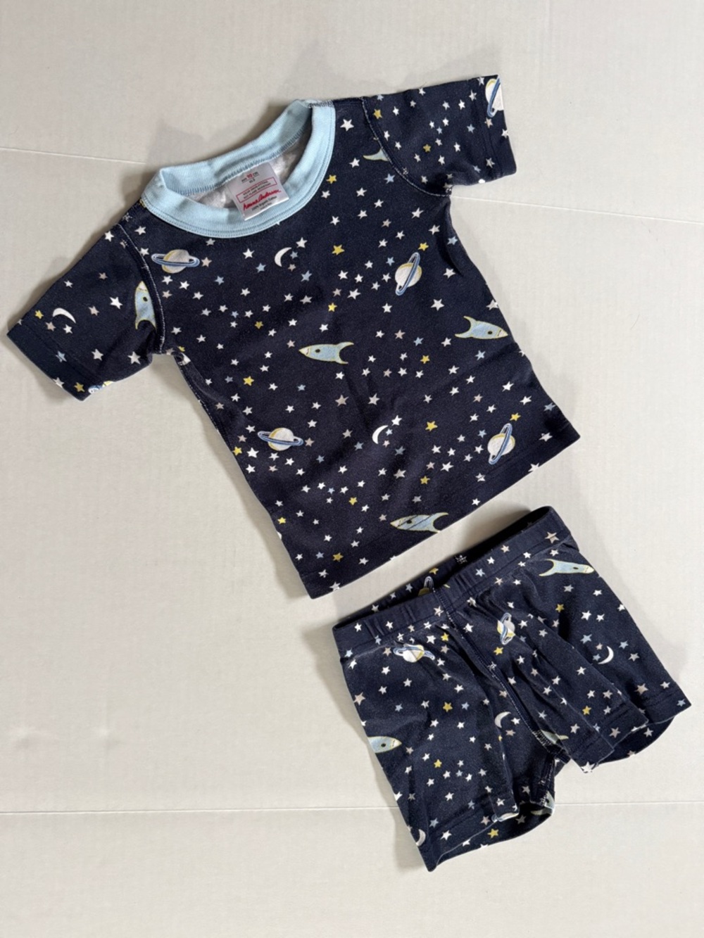 Hanna Andersson Outer Space Rocket Planets Shorty Pajamas, 3T